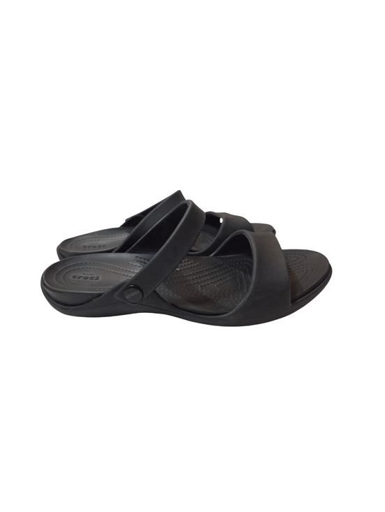 CROCS Shoes - Crocs Womens 9 Cleo Slide Sandals Black Comfort Open Toe Waterproof Beach Travel